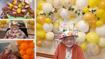 Easter bonnet making for Clarendon Hall Residents